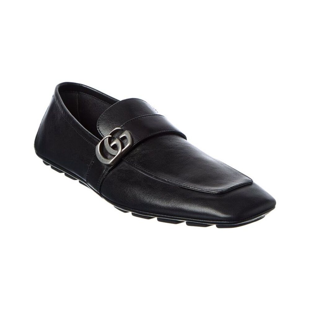Gucci Double G Leather Loafer, Black